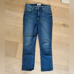 PAIGE Dark Blue Straight Leg Jeans